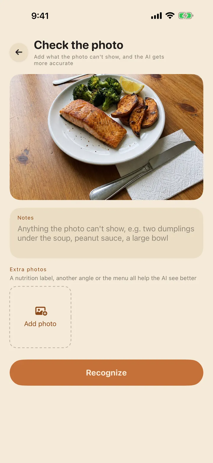 Step two: check the photo, add notes and extra photos.